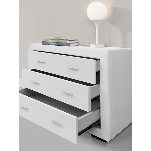 Commode 3 tiroirs en PU blanc DREAM