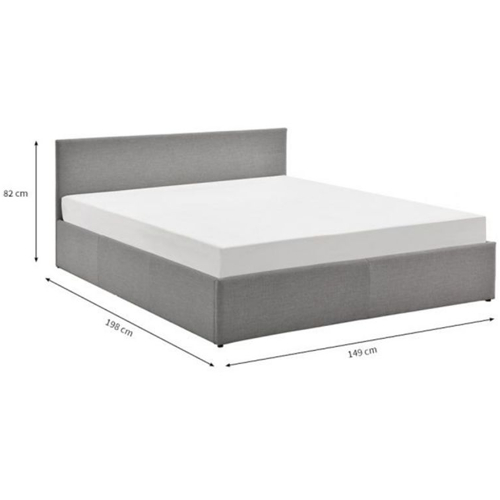 Cadre de lit avec sommier relevable et tête de lit en PU gris 140x190 IZY
