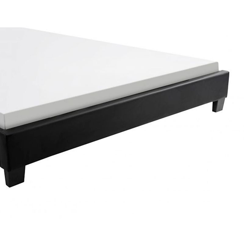 Cadre de lit avec tête de lit  avec LED en PU noir 160x200 SKY