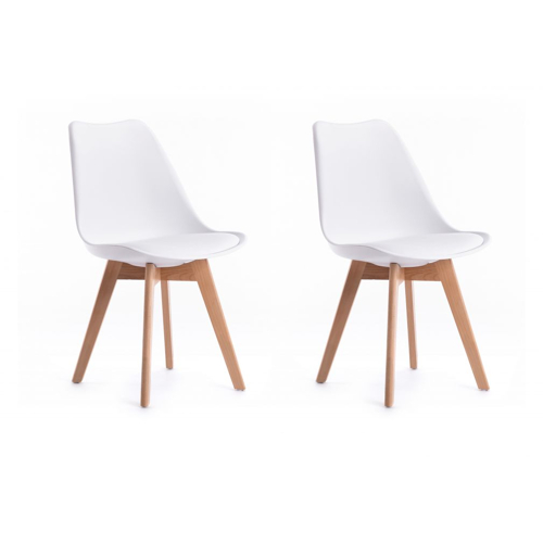 Lot de 2 chaises scandinaves ANDREAS  blanche