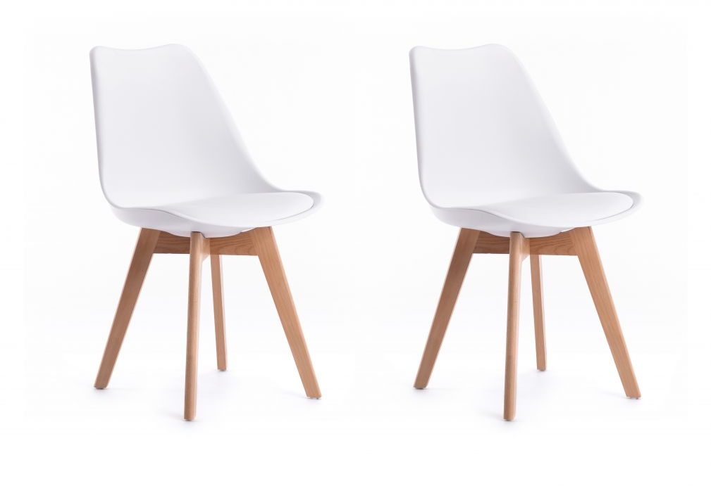 Lot de 2 chaises scandinaves ANDREAS  blanche