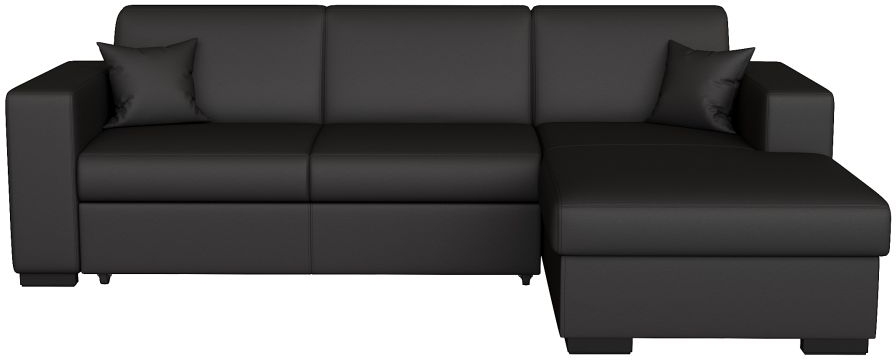 Canapé d'angle droit convertible avec coffre PU gris BAHAMAS