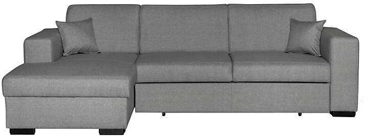 Canapé d'angle gauche convertible avec coffre tissu gris clair BAHAMAS