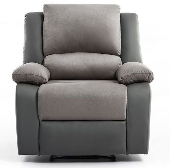 Fauteuil de relaxation en microfibre et simili - Gris