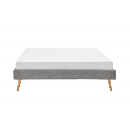 Cadre de lit EMMA avec sommier à lattes 160 x 200 cm gris clair