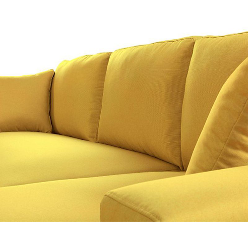 Canapé d'angle scandinave réversible convertible avec coffre en tissu jaune OLGA