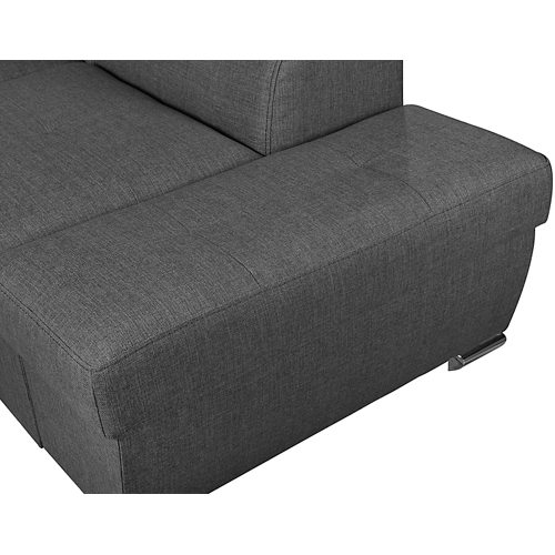 Canapé panoramique convertible avec 2 coffres en tissu - Gris foncé