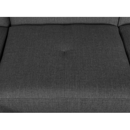 Canapé panoramique convertible avec 2 coffres en tissu - Gris foncé