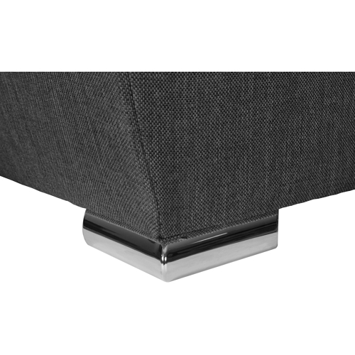 Canapé panoramique convertible avec 2 coffres en tissu - Gris foncé