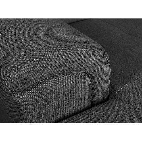 Canapé panoramique convertible avec 2 coffres en tissu - Gris foncé