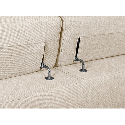 Canapé panoramique convertible avec 2 coffres en tissu - Beige