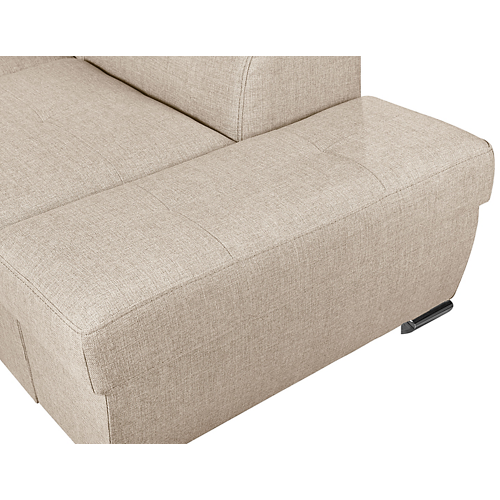 Canapé panoramique convertible avec 2 coffres en tissu - Beige