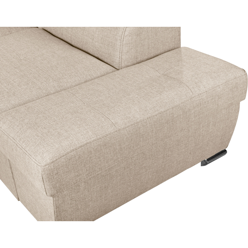 Canapé panoramique convertible avec 2 coffres en tissu - Beige