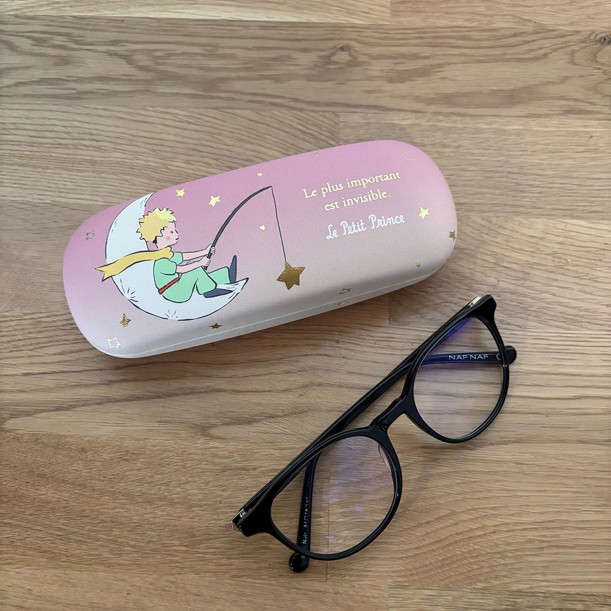 Boîte rose pour lunettes Le Petit Prince