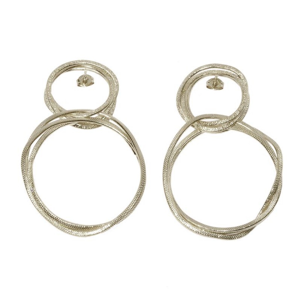 Boucles D'oreilles Pendantes En Plaqué Argent Avec Cristaux Zircon Bleus - Neuf Avec étiquettes