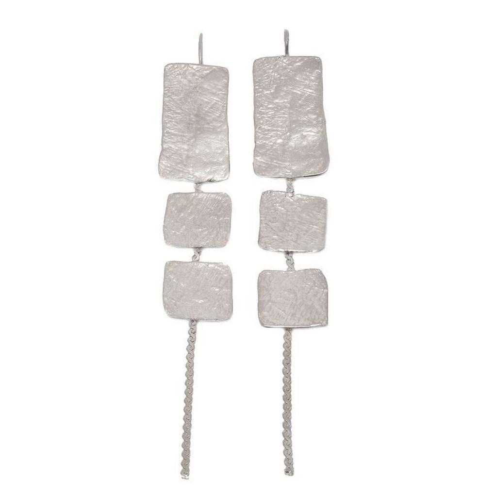 Boucles D’oreilles Vintage Plaqué Argent Et Strass - Style Pendantes, Dormeuses