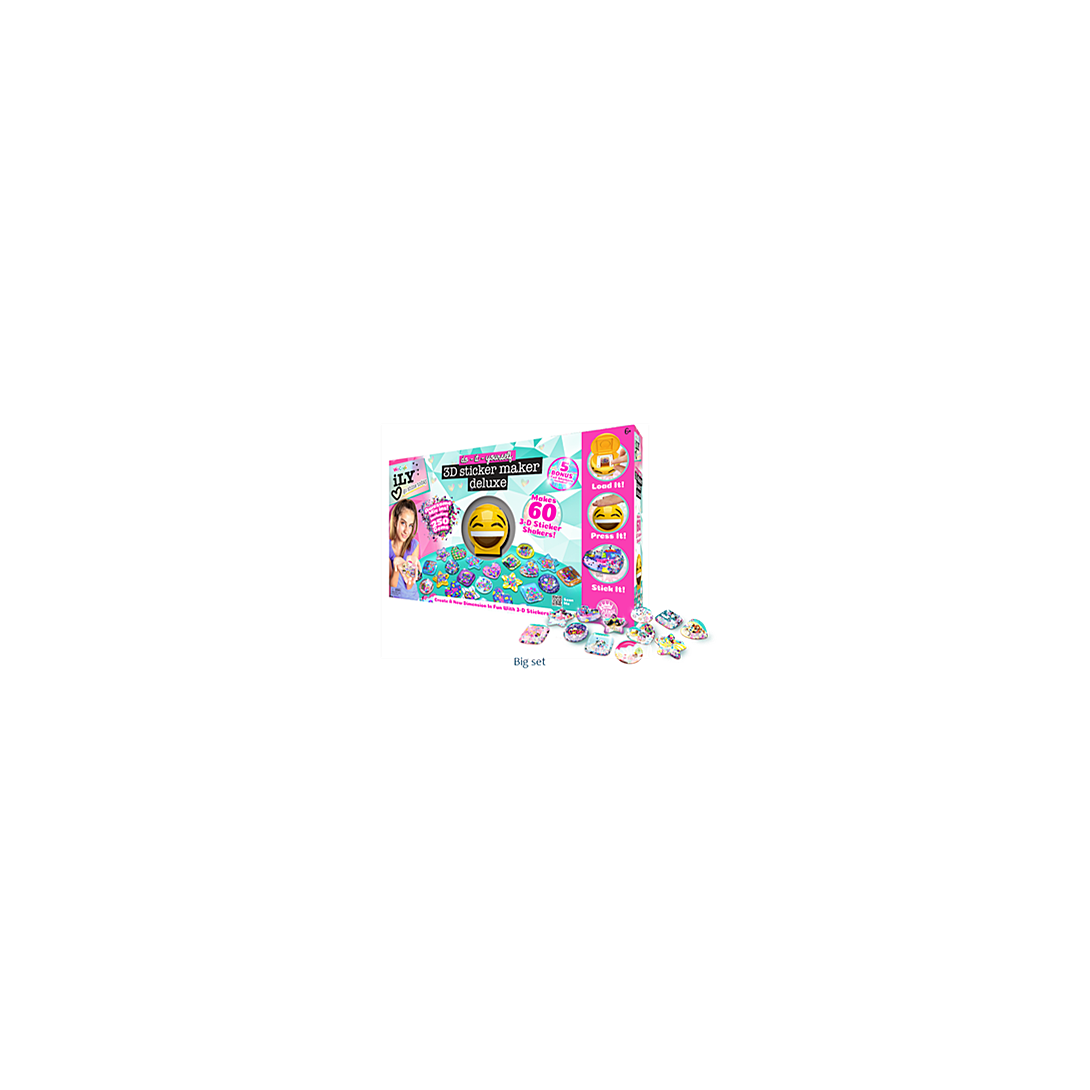 Fabrique à Stickers 3D Enfants – Crée 20 Stickers Personnalisés avec Sequins, Micro-Perles, Strass et Yeux Autocollants – Kit Créatif DIY – Activité Manuelle Fille Garçon dès 6 Ans - FK011