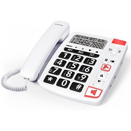 telephone fixe filaire avec touches extra-larges sénior Blanc