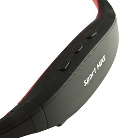 Casque mp3 sport sans fil lecteur audio micro sd running vélo wma wav noir  rouge yonis - Conforama