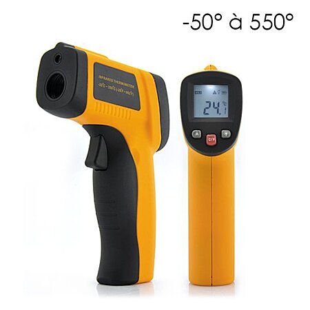 Thermomètre infrarouge compact à visée laser, de -30° à 260°C