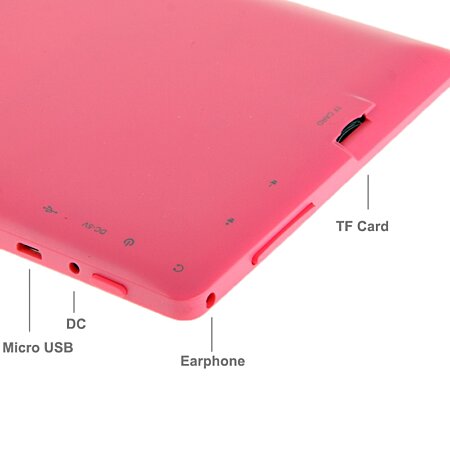 Tablette enfant 7 pouces Android 6.0 Quad Core 12Go Rose