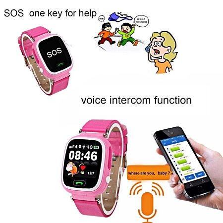 Montre Traceur GPS Enfant App Android iOs Wifi Appels SOS SMS Rose