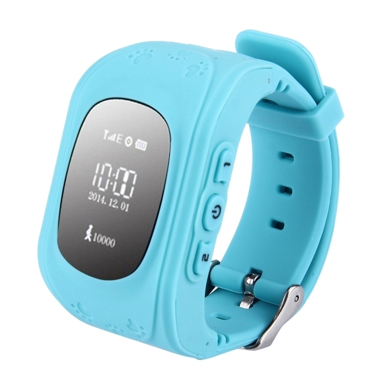 Montre Téléphone pour enfant – Traceur GPS – SOS – GSM – 1 Lecteur de carte  SIM – Micro intégré – 400 mAh – Bleu – INKI