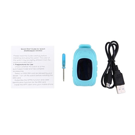 Montre Téléphone pour enfant – Traceur GPS – SOS – GSM – 1 Lecteur de carte  SIM – Micro intégré – 400 mAh – Bleu – INKI
