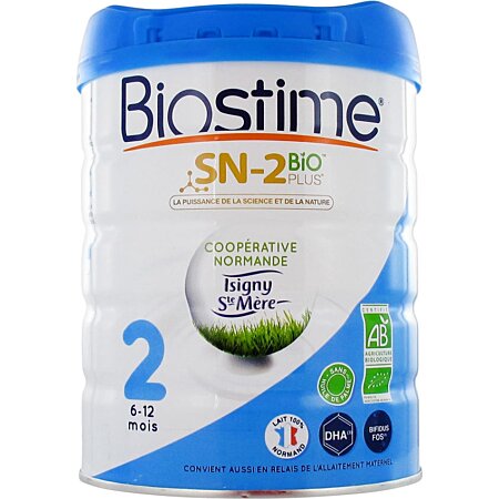 Sn-2 bio plus - Lait de suite et aliment lacté pour enfants en bas âge -  BIOSTIME - 800 g