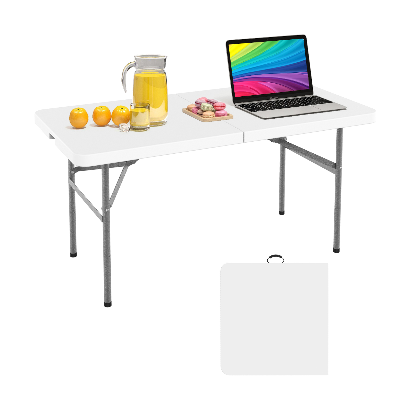 Table en Plastique Robuste, Table Pliante Transportable, 122 x 61