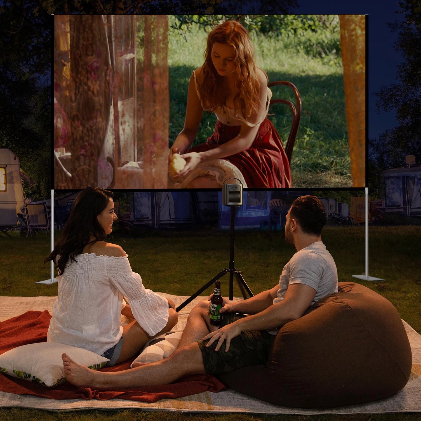 SKERELL Écran De Projection 100'' 16: 9,4K Écran De Projection Avant Et