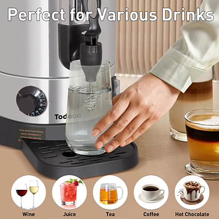 Distributeur De Boissons Chaudes 8L 1800W - Stérilisateur Bocaux Avec Robinet, Thermostat 30-110°C Marmite à Vin Chaud Distributeur De Boissons Chaudes 8L 1800W - Stérilisateur Bocaux Avec Robinet, Thermostat 30-110°C Marmite à Vin Chaud