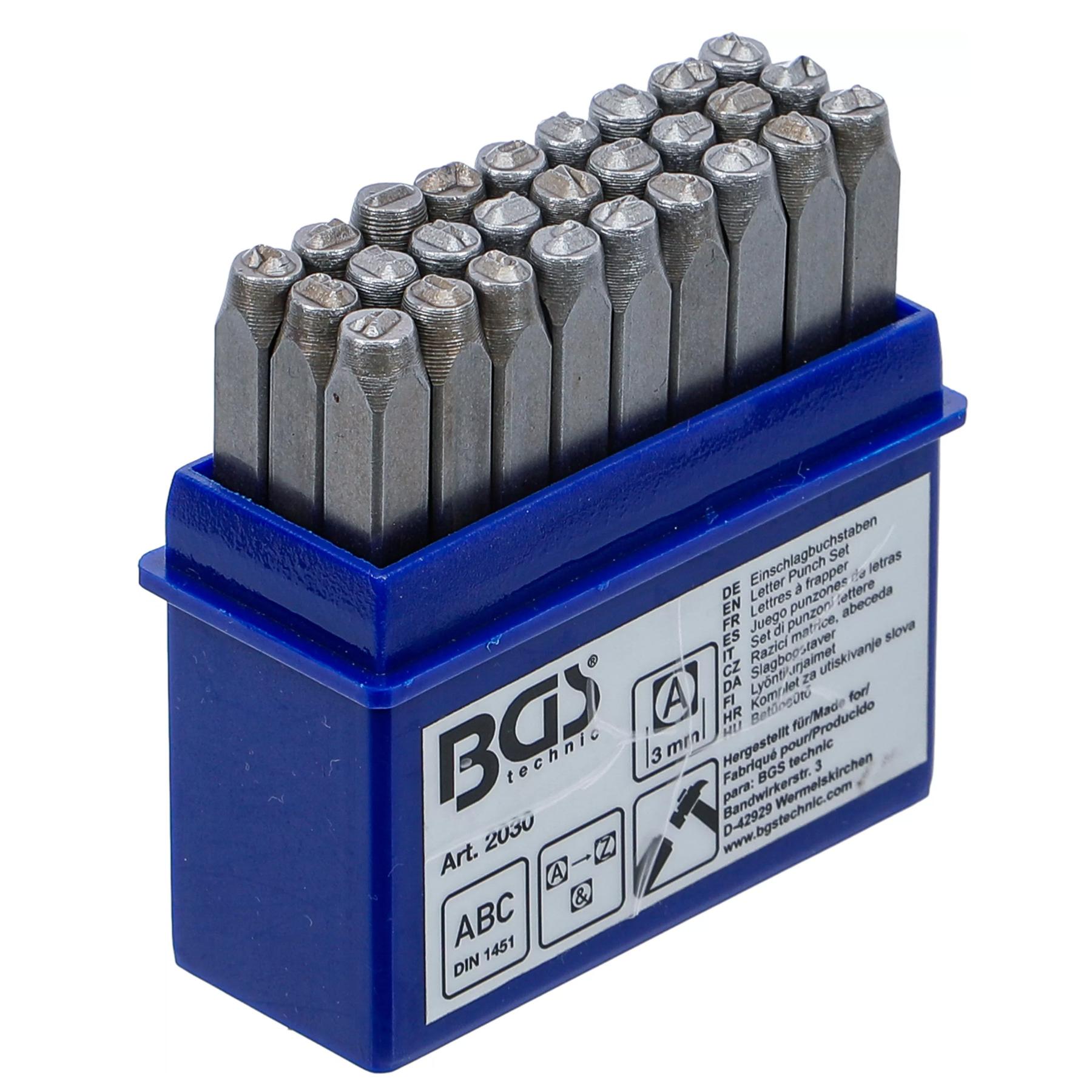 Jeu De 27 Poinçons Lettres BGS Technic 8 Mm - Acier à Outils, Neuf