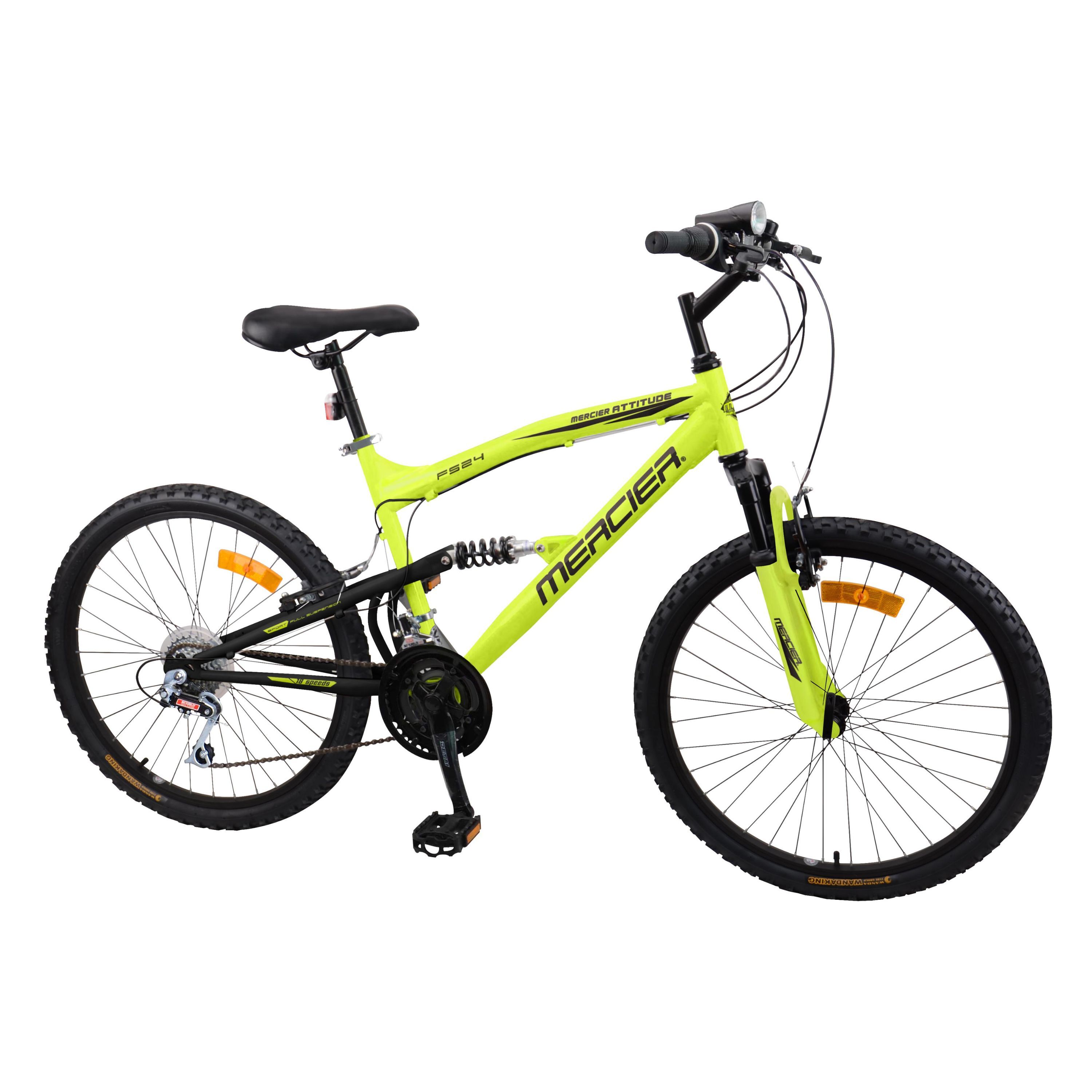 VTT 24 pouces MERCIER 18 vitesses fluo mixte au meilleur prix E