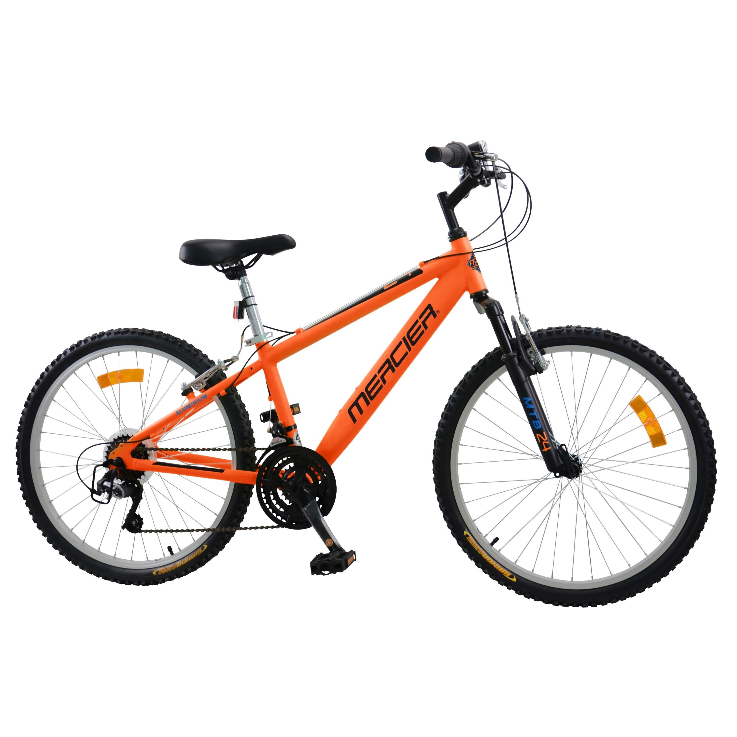 Vélo 24 District Mtb Homme 18V Avant Noir Mat Rouge Fourche Amortie Mbm