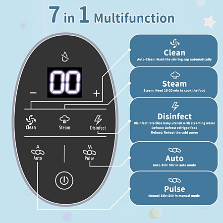 Cuiseur Mixeur Multifonctions 7-en-1 pour Bébé -…