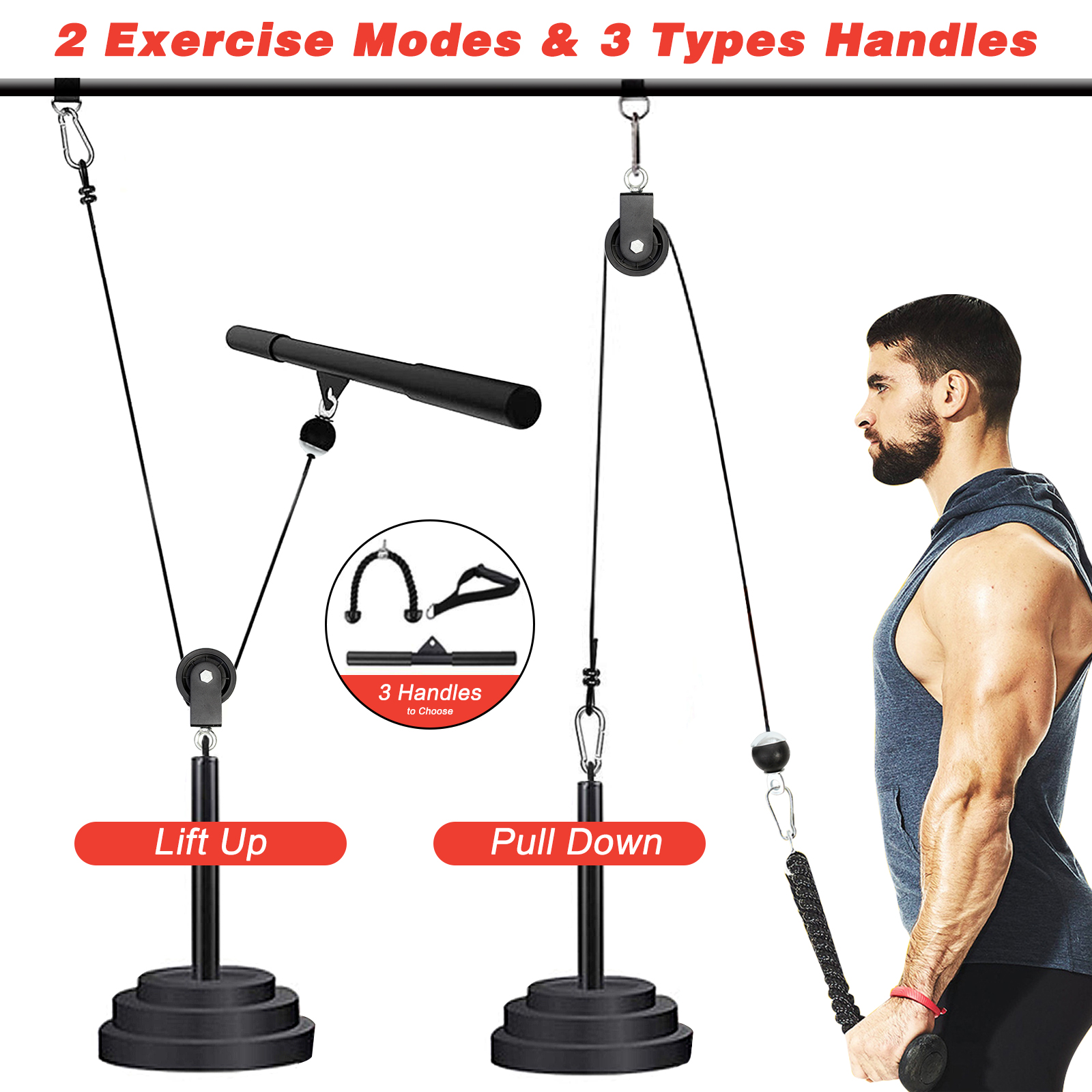 Système Poulie Câble Mural Locadence – Station Fitness Polyvalente Bras Dos Épaules Abdos Jusqu’à 80 Kg