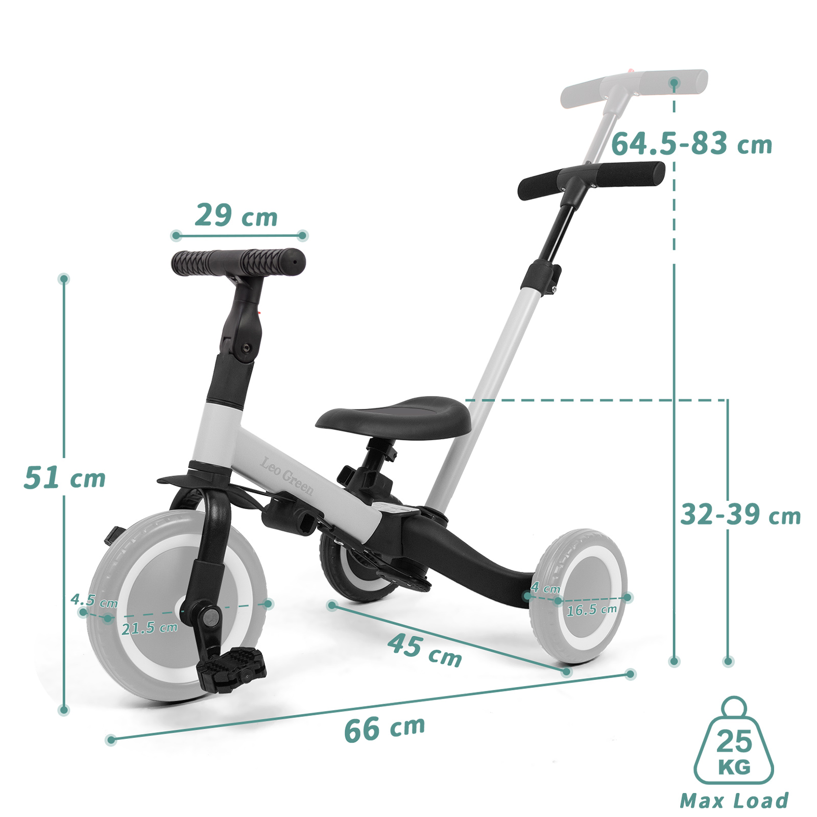 Tricycle bébé évolutif 5 en 1, Vélos pour Enfants de 1 à 3 Ans avec Barre de poussée pour Les Enfants,Cadeaux et Jouets pour garçons et Filles (Beige