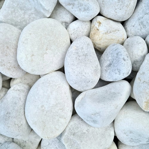 Sac de +/- 400 kg 2,5M² Gravier Marbre blanc roulé 40/60