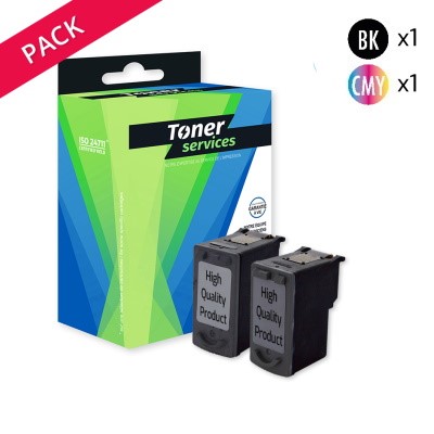 Cartouche D'encre Compatible Canon PG-40 CL-41 – Pack De 2, Multicolore, Valable Jusqu'à 2027