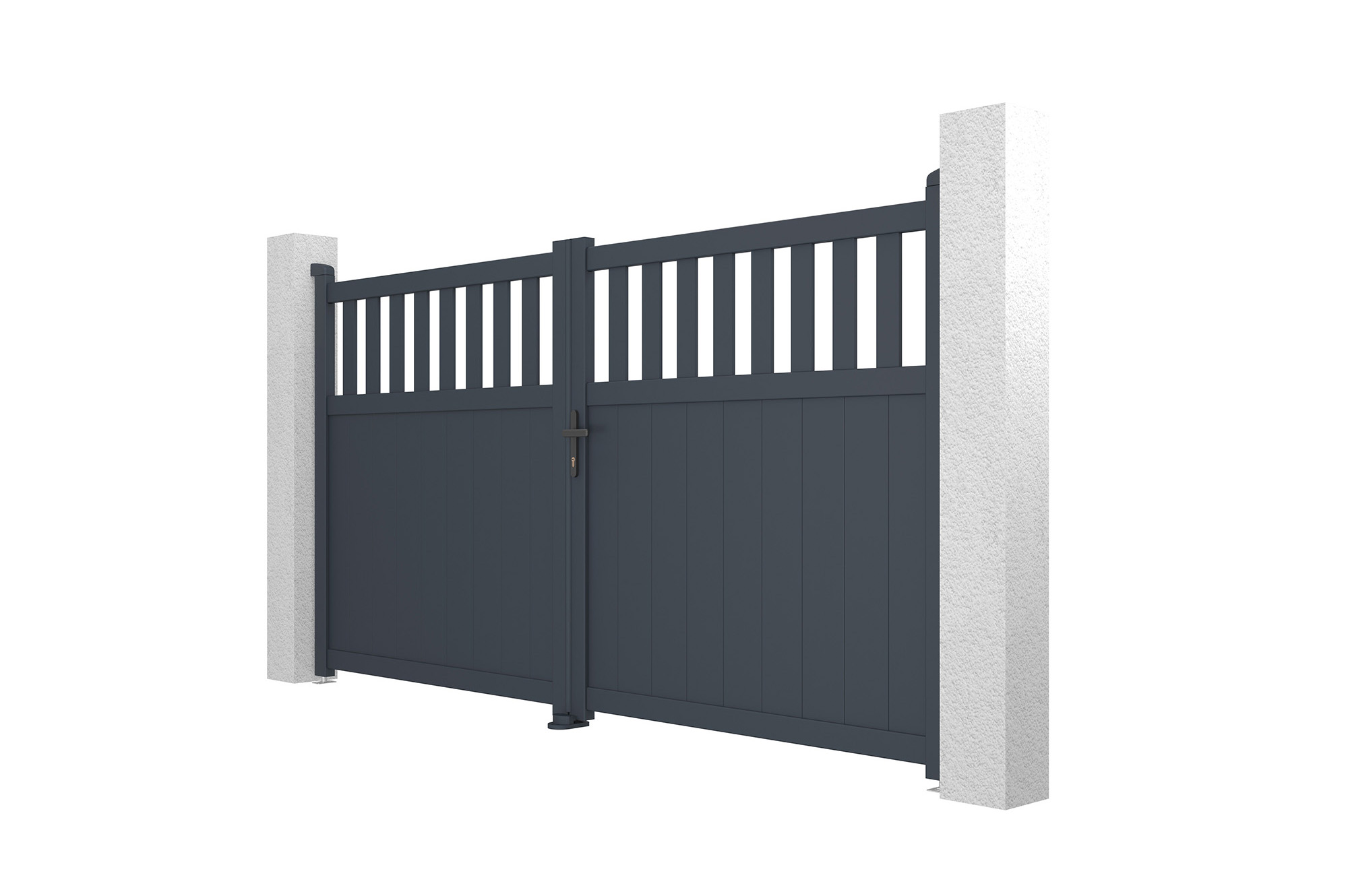 Pack portail battant SANTIS 300B160 + Portillon SANTIS 100P160 GRIS au ...