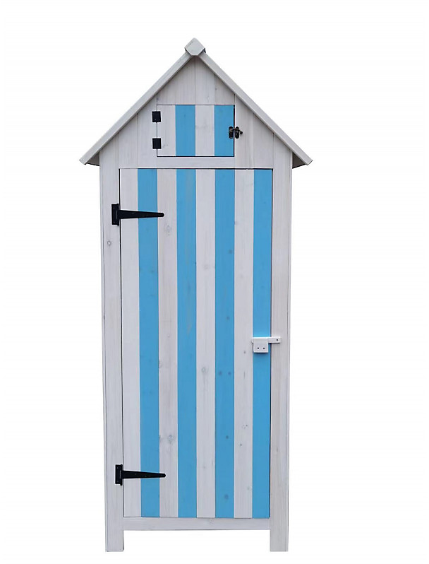 Armoire cabine de rangement lasurée couleur bleue et blanche 0,41 m2
