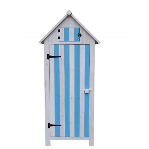 Armoire cabine de rangement lasurée couleur bleue et blanche 0,41 m2