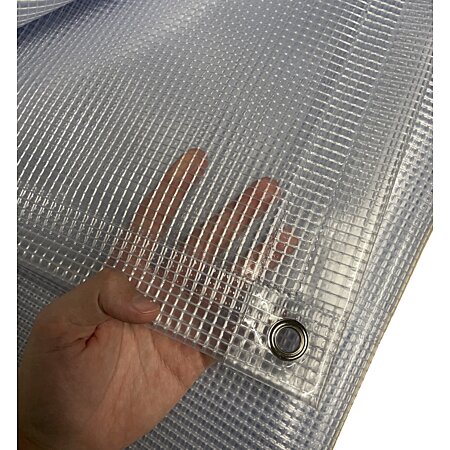 Bâche transparente 3,5 x 3 m - Toile PVC Cristal 1000 g/m² - Multiusages :  serre, protection, jardin, pergola, terrasse