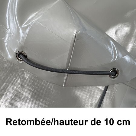 Bâche remorque Erka Re 250 - 257 x 149 x 10 cm - PVC 640 g/m² Gris