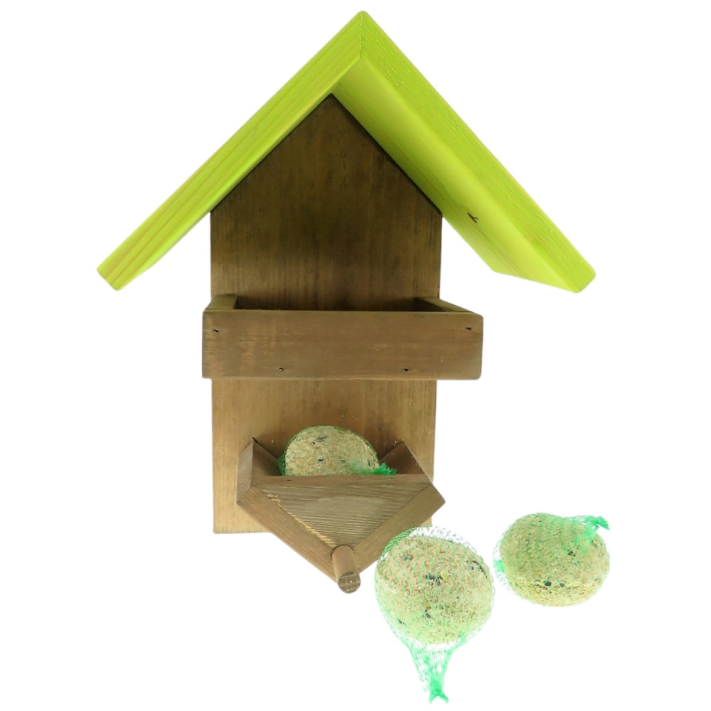Mangeoire à oiseaux portable en fer pour l'extérieur, support de boule de  graisse pour oiseaux