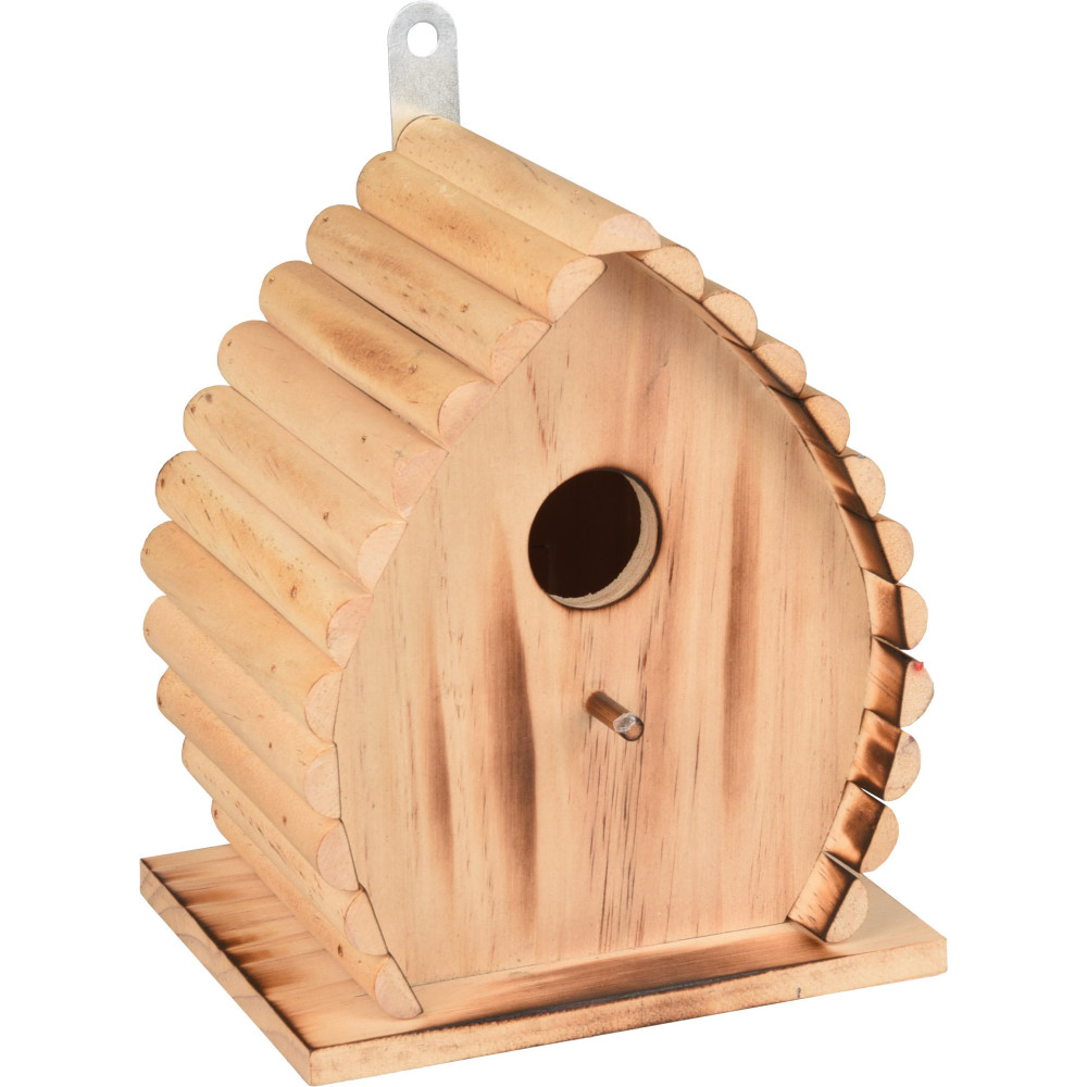 HERCHR Nichoir en Bois Petite Maison d'oiseau en Plein air nids d'oiseaux  boîte décoration de Jardin avec Supports Debout de clôture, 8.1x6.1x6.1