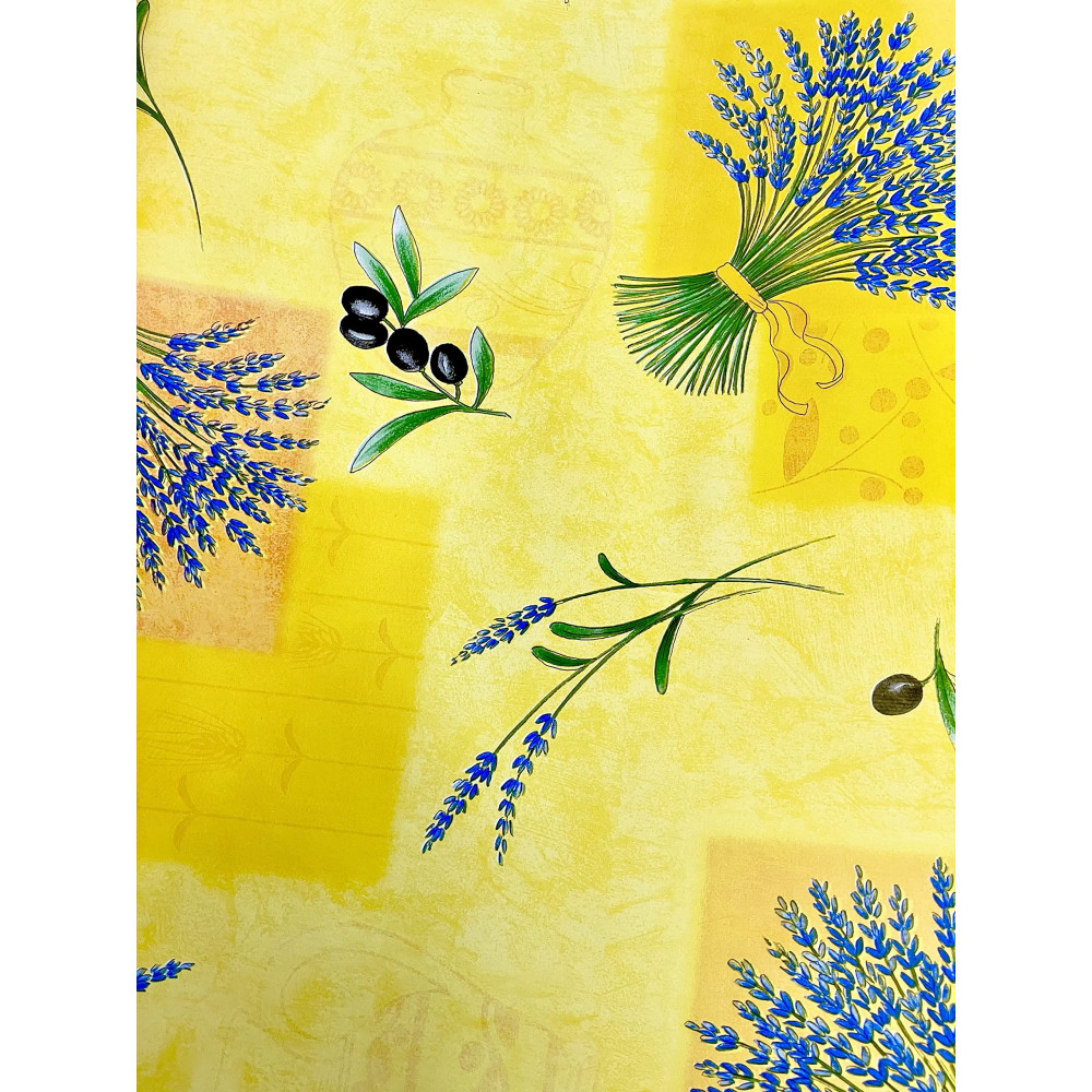 Toile cirée Imprimée Provençale - Au mètre - 140 x 300 cm - jaune