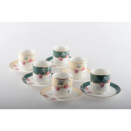 Schliersee Juego de 6 tazas de café de cerámica blanca de 12 onzas,  elegantes tazas de café en relie…Ver más Schliersee Juego de 6 tazas de  café de