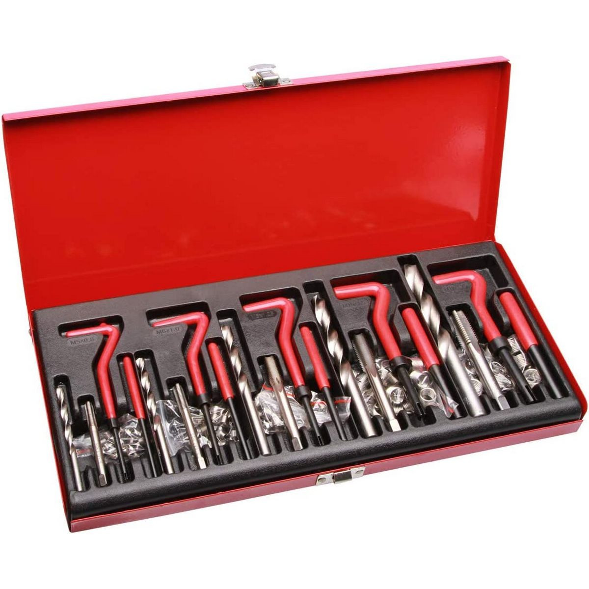 Kit Réparation Filetage 131 Pièces Haskyy - Inserts M5 à M12 - Pour Filets Endommagés - Coffret Métal